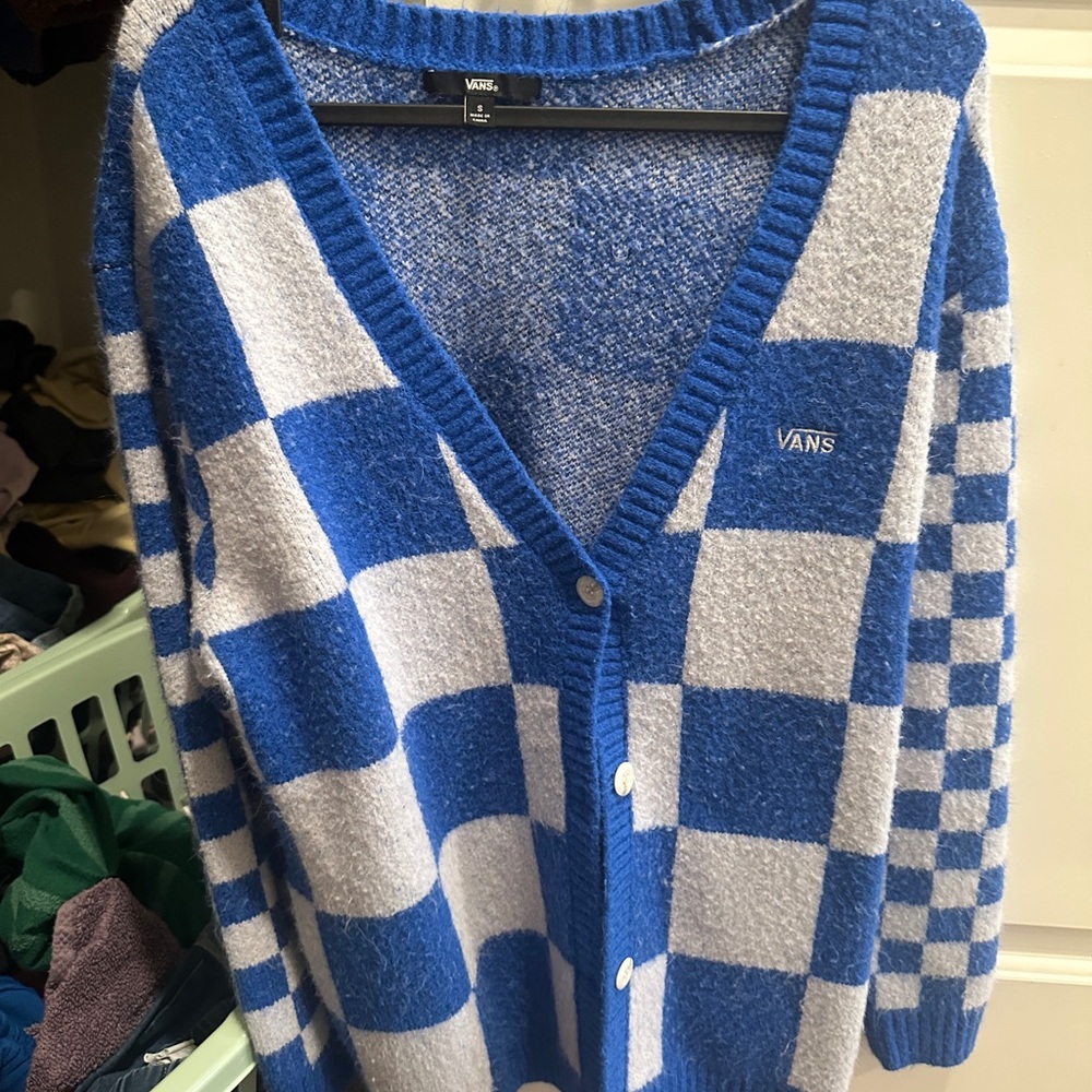 Vans Blue and White Knit Sweater